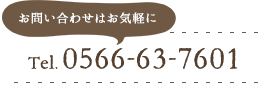 電話番号 0566-63-7601